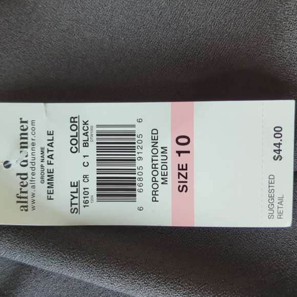 NEW Alfred Dunner Stretch Waist Trouser Pants 10 Black - Picture 3 of 16